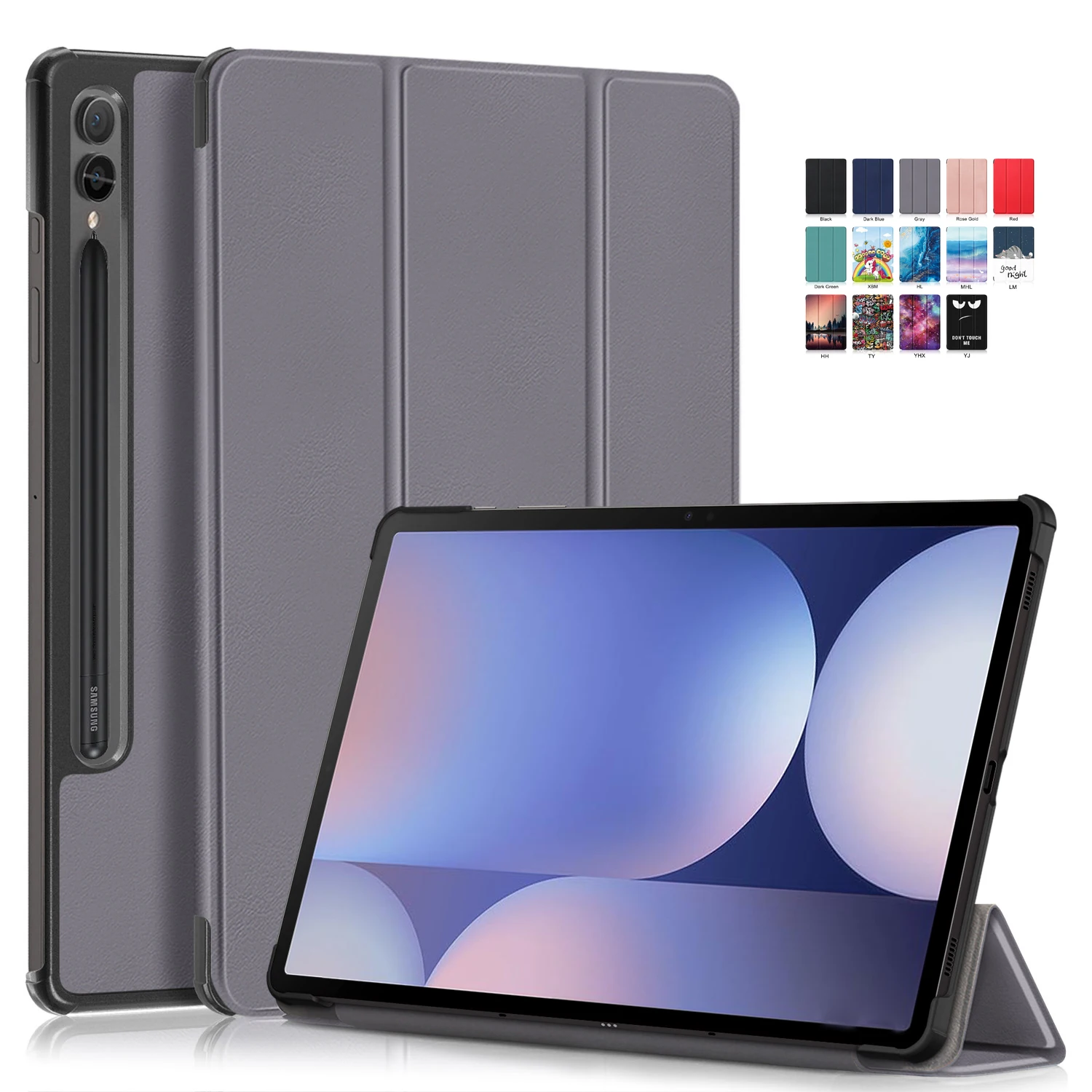 

Чехол Funda для Samsung Tab S10 Plus 12,4 дюйма, тройной кожаный жесткий смарт-чехол для Coque Galaxy Tab S10 Plus, чехол SM-X820 X826B