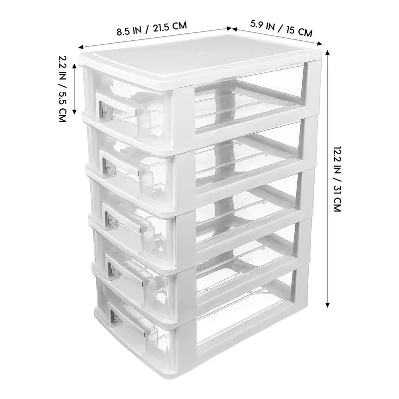 Five-Layer Rack Shelf Organiser Plastic Drawer Type Closet Dustproof Desktop Storage Case Organizer Sundries Holder