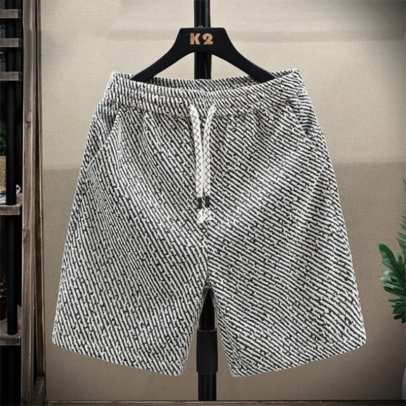 

Мужские шорты на лето, тонкие стиральные корейские стильные универсальные брюки с пятью точками, модные вязаные повседневные спортивные брюки