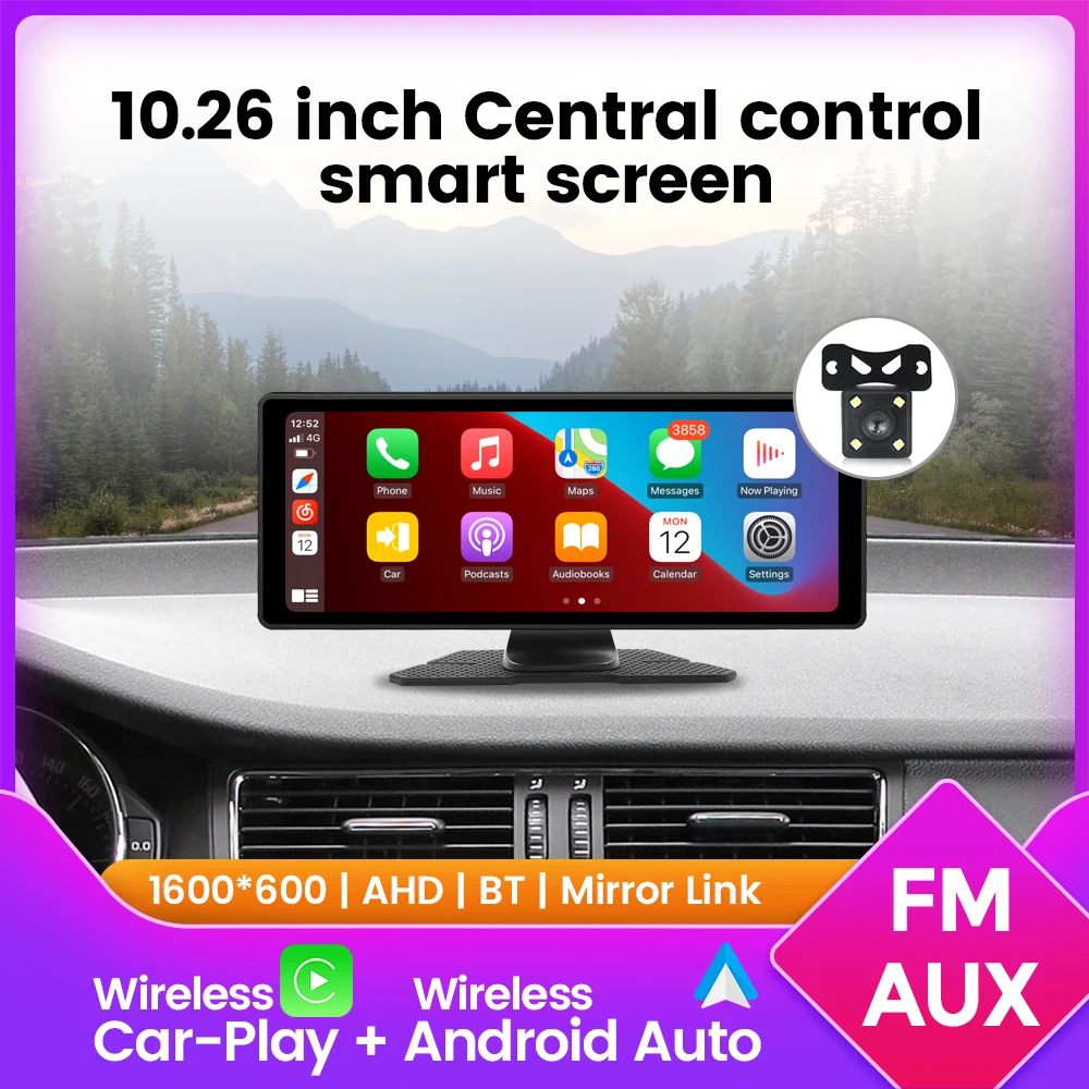 MEKEDE Wireless Carplay Android Auto Odtwarzacz MP5 Uniwersalne Radio Samochodowe Multimedialny Rejestrator Wideo WIFI FM AUX Obsługa kamery