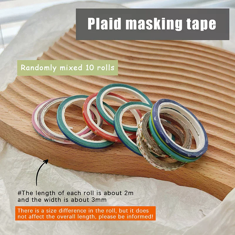 Rollos de cinta adhesiva de grado profesional para decoración de uñas, cintas guía de línea de rayas creativas, herramientas de patrón de manicura DIY