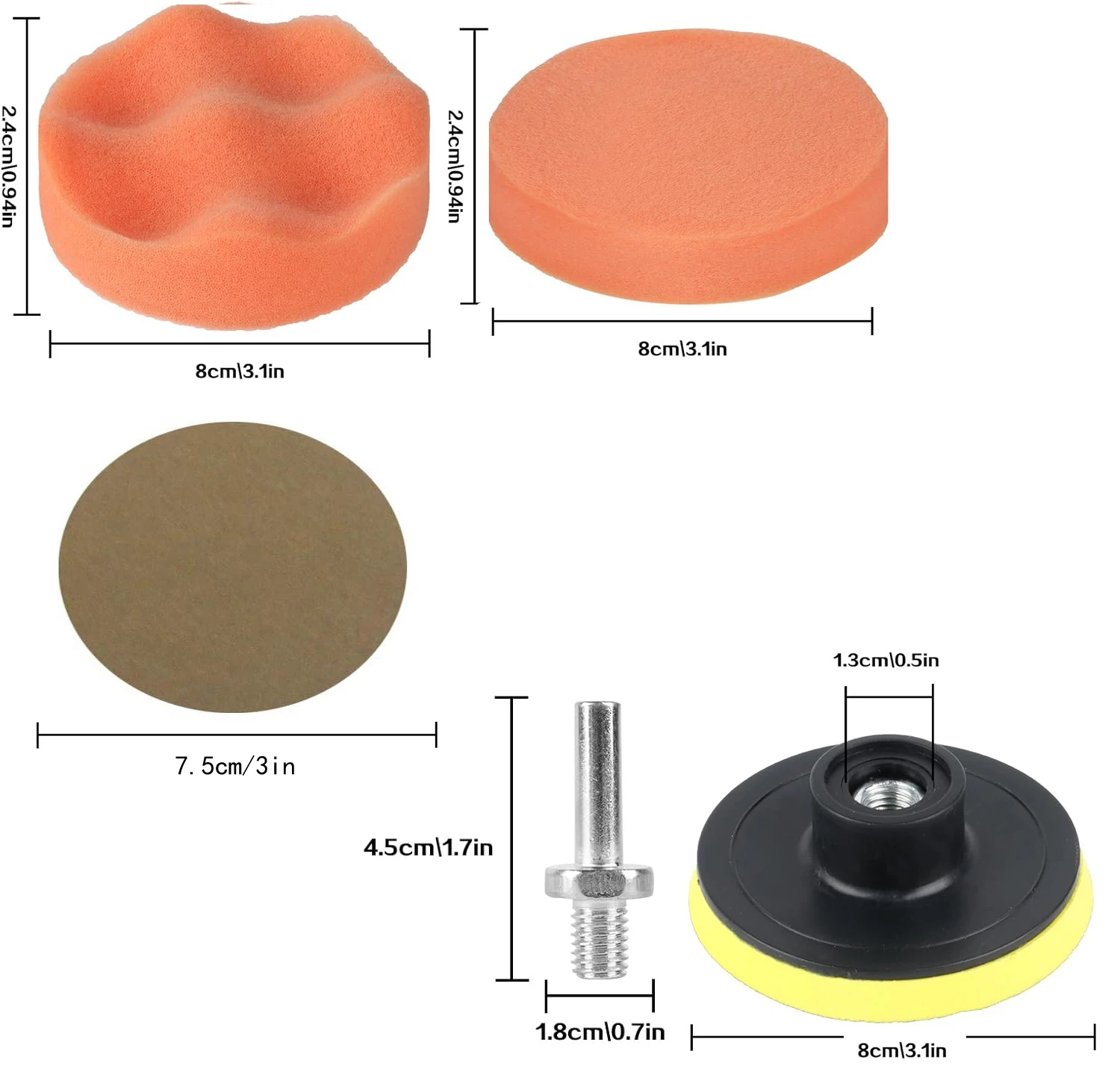 3 بوصة 5 بوصة لوحة تلميع الرطب والجاف الصنفرة عدة 31 قطعة مع متنوعة 600-3000 حصى وسادة الصوف ووسادة دعم لسيارة Polishig