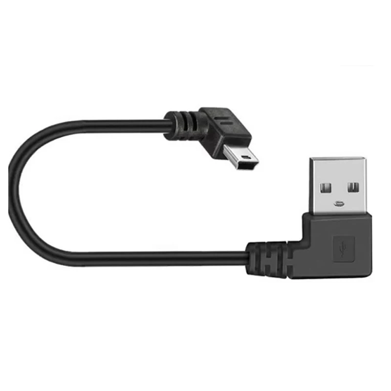 90 Degree Elbow Mini usb Data Line Left Right T-port V3 mini miniusb charging cable 0.3M 0.5m For Traffic recorder  avigator