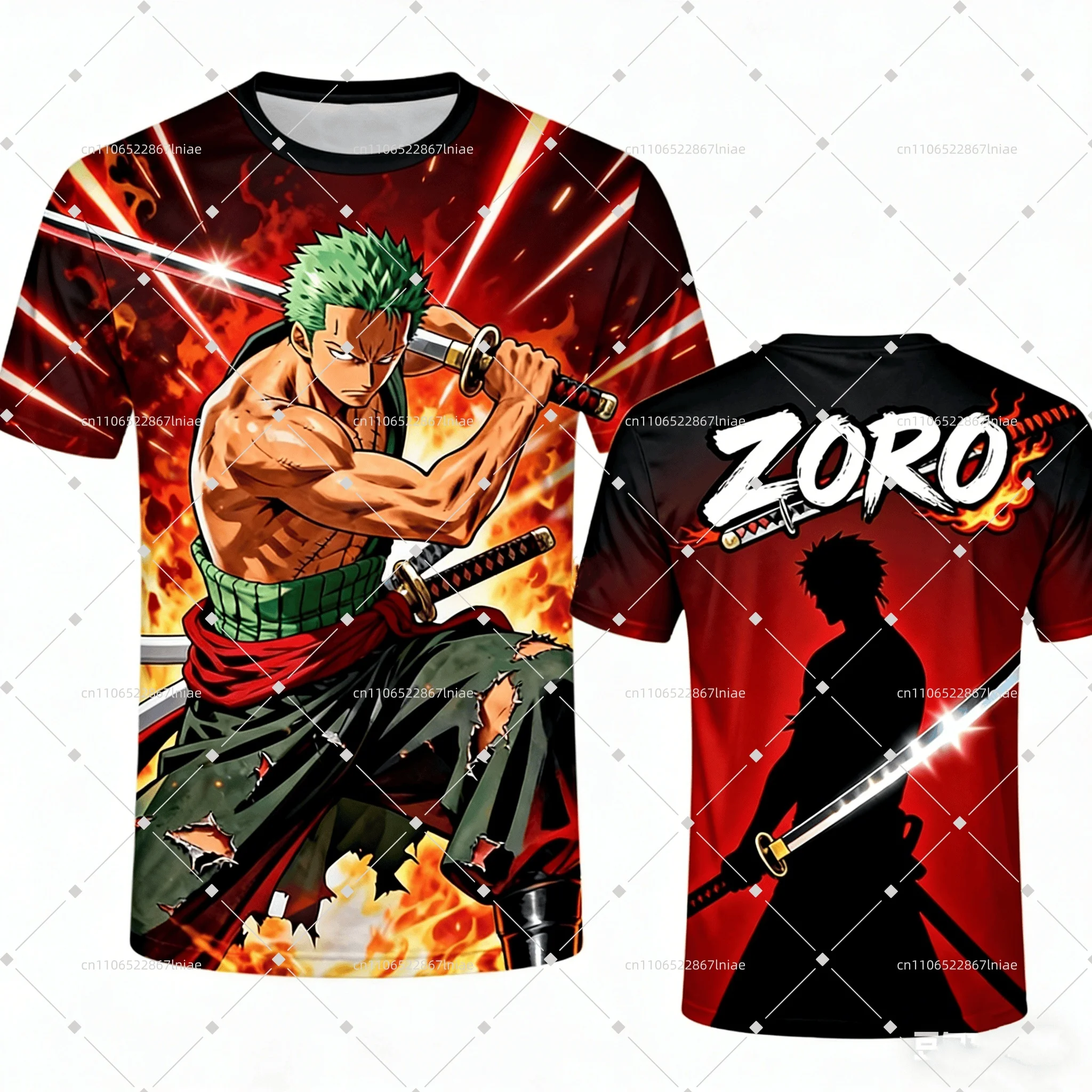 

2026 Новая цельная футболка Zoro Japan Special Edition, детская футбольная спортивная футболка для взрослых, мужская повседневная модная футболка