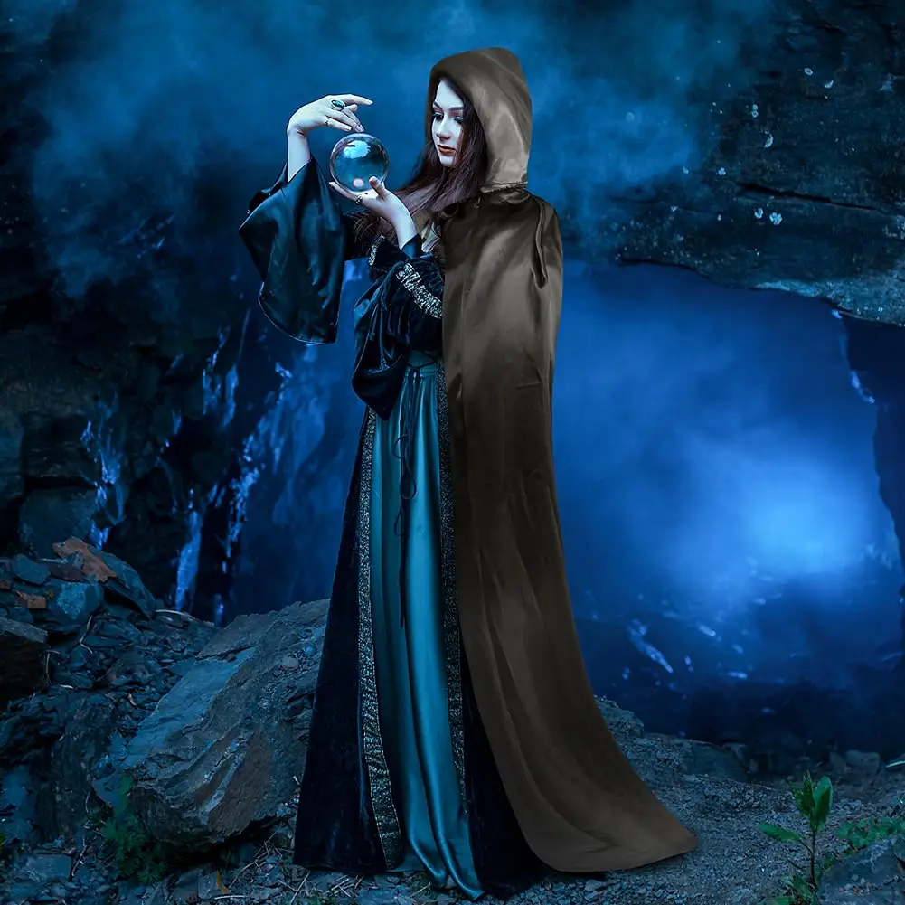 Black Cloak Wizard Hooded Costume Cape Traitors Cloak for Cosplay & Halloween Fantasy Theatrical Performance Cloak Cosplay Acces - view 5