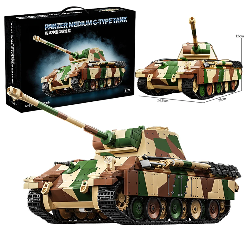 

MOC WWII Германия Военный Panzer Medium G-tvpe Танк Строительные блоки Комплект, 192 шт. Армейская модель автомобиля Кирпичи Головоломки Игрушки Дети Мальчики Подарок