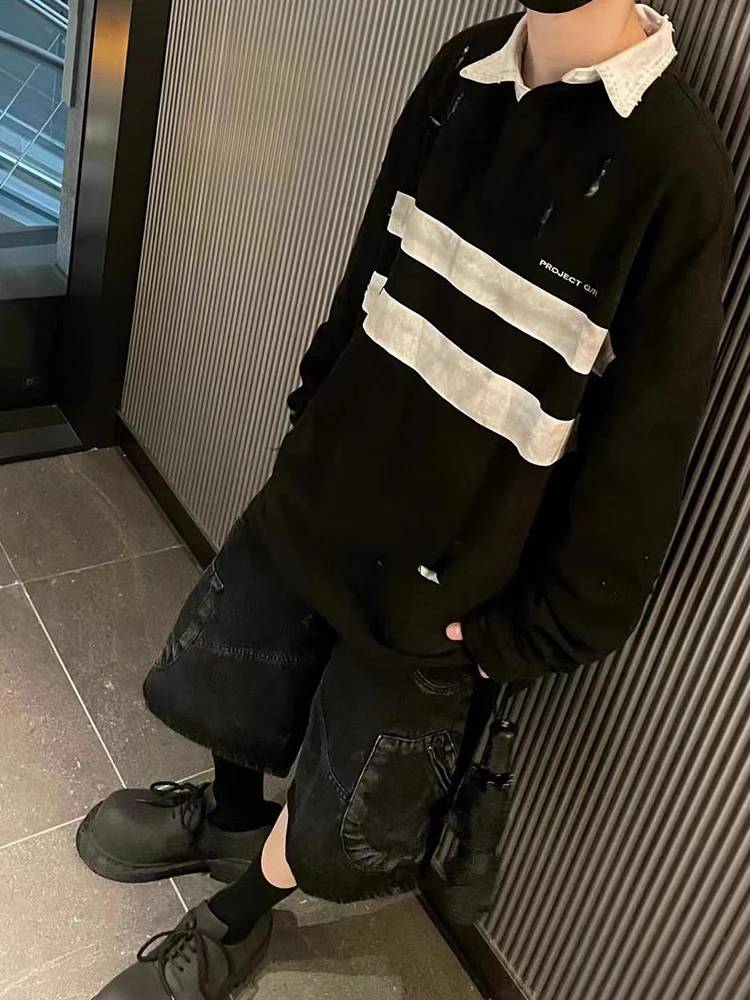 

Ailz Project Vibe Youth Casual Long Sve Hoodie Collar Color Blo Striped Waed out T-irt Sle Cotton Polyester