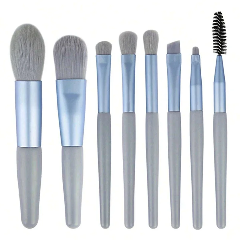 Conjunto de pincéis de maquiagem, 8 peças, corretivo, blush, pó solto, sombra, iluminador, base, ferramentas de beleza