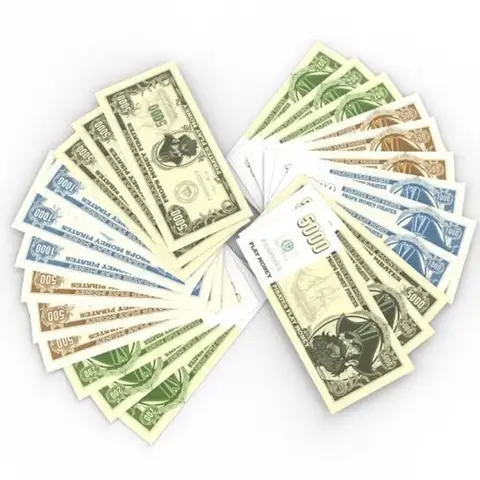 100PCS Halloween Prop Coins Pirate Currency Banknotes Props Festival Paper Money Kids Toys New Face Value Prop Game Banknote