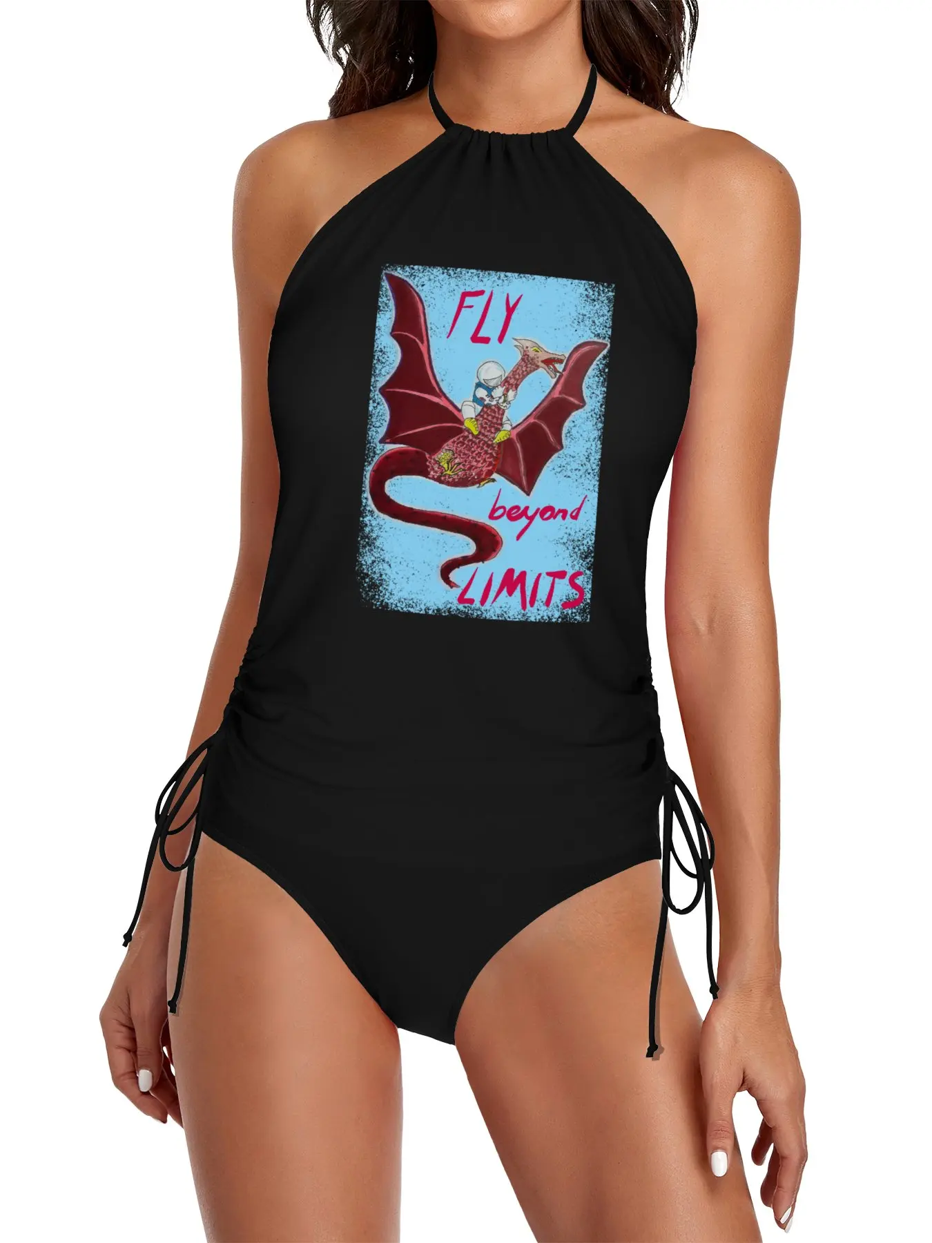 

Fly Beyond Limits! Astronaut on a Dragon Split Swimsuit Set beach essentials woman bathing suit