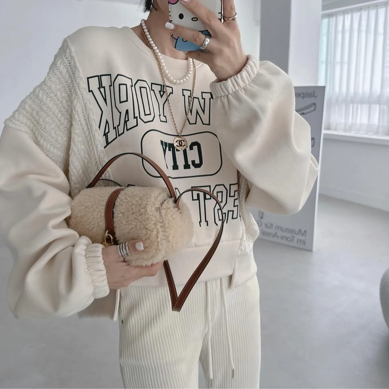 韓国風レタープリントスプライスセーター レディースファッショナブル春秋冬トップス 東大門新作2025