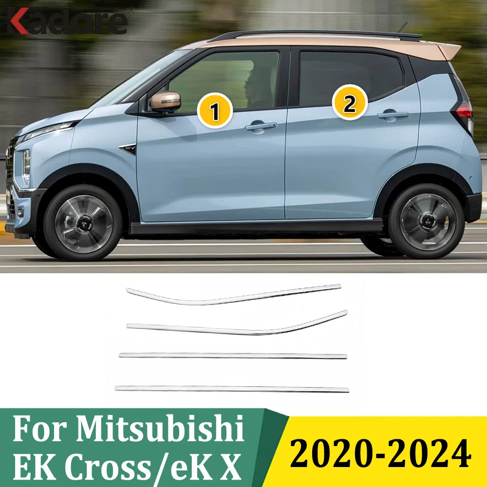 

For Mitsubishi EK Cross(eK X) 2020-2024 Stainless Steel Car Window Glass Molding Garnish Trim Exterior Car Accessories