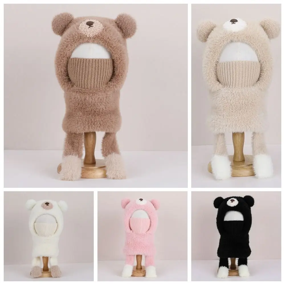 

Fashion Elastic Children Pullover Cap Trendy Small Bear Snow Beanie All-match Korean Style Winter Scarf Outdoor