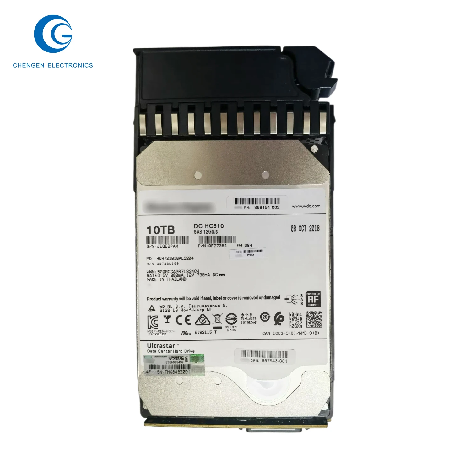 2pcsMsa P9M8A 10Tb 700Rpm 3.5In Sas 1G Midline 86830-001 قرص صلب داخلي جديد 10Tb لاستخدام محرك Msa 040 سعة Tb Ssd