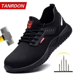 Safety Shoes Men With Steel Toe Cap Anti-smash Men Work Shoes Sneakers Light Puncture-Proof Indestructible Shoes Tactical Boots
