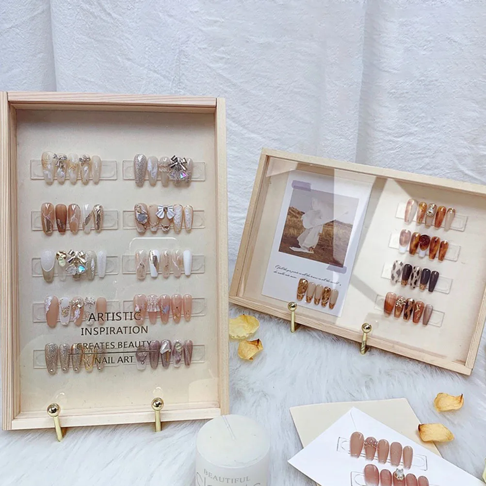 

1Pcs Manicure Display Board Transparent Box Clear Dust-Proof Storage Case Fake Nail Art Display Holder Nail Show Chart