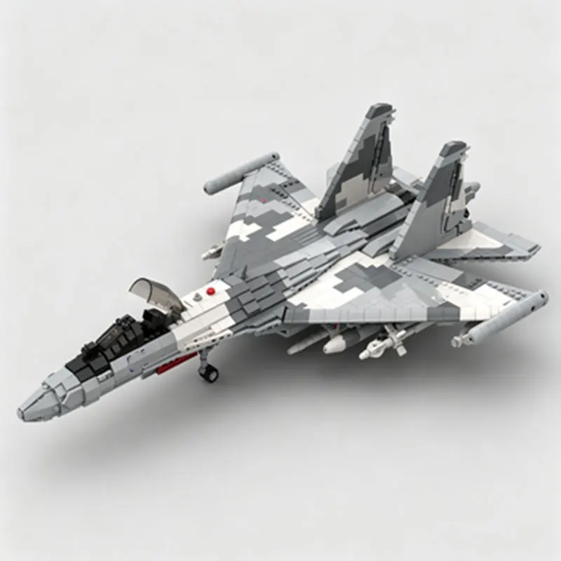 

In-stock MOC small particle building blocks airplane model toy camouflage adult collectible ornament educational item