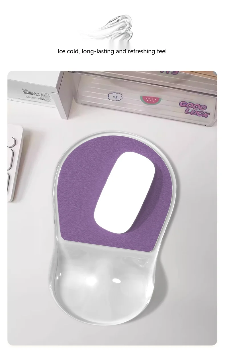 Transparente Silikon-Handgelenkauflage Mauspad Kristall Ergonomische Schreibtischunterlage für Büro und Gaming 12 Farboptionen – Detail 11
