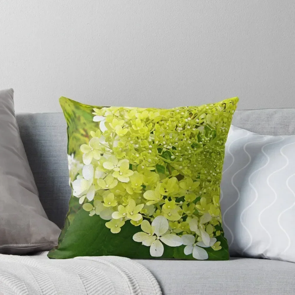 Elegant Chartreuse Green Limelight Hydrangea Macro Throw Pillow Pillow Covers Decorative Pillowcases Bed Cushions pillow