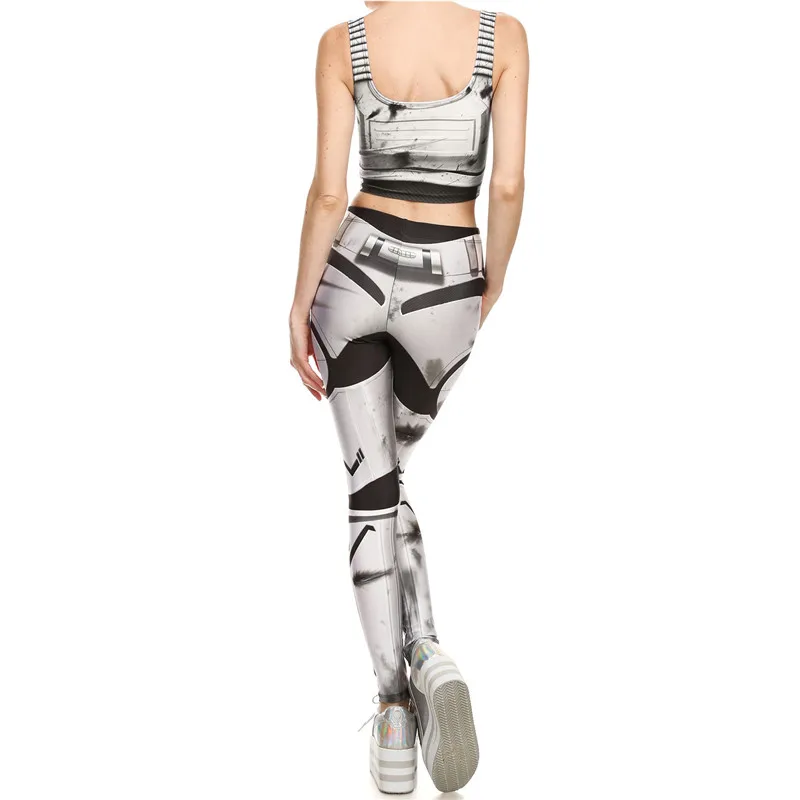 Adult Star Cosplay Costume Stormtroope Crop Imperial Fashion Sexy T shirt Tops Pants Sets Leggings Women Tight Bodysuit