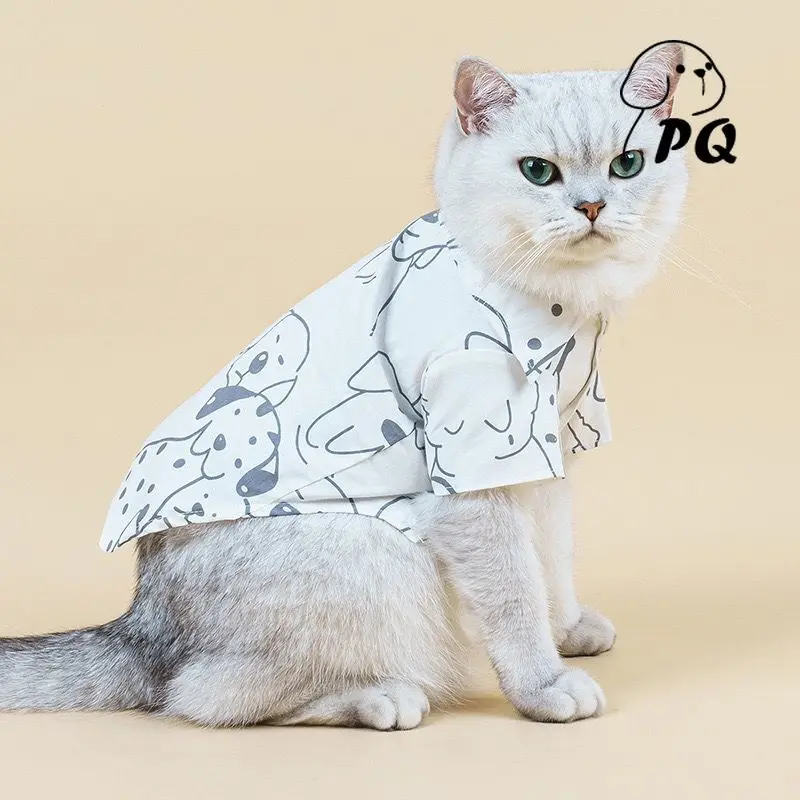 

Новая летняя одежда для кошек, модная и милая черно-белая одежда с принтом для собак, удобные дышащие легкие принадлежности для маленьких собак