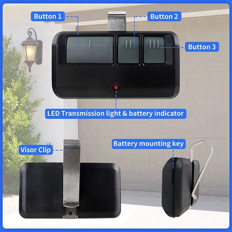 893MAX Door Opener Remote Garage Door Opener Remote Universal Door Opener Remote For Liftmaster/Chamberlain/Craftsman