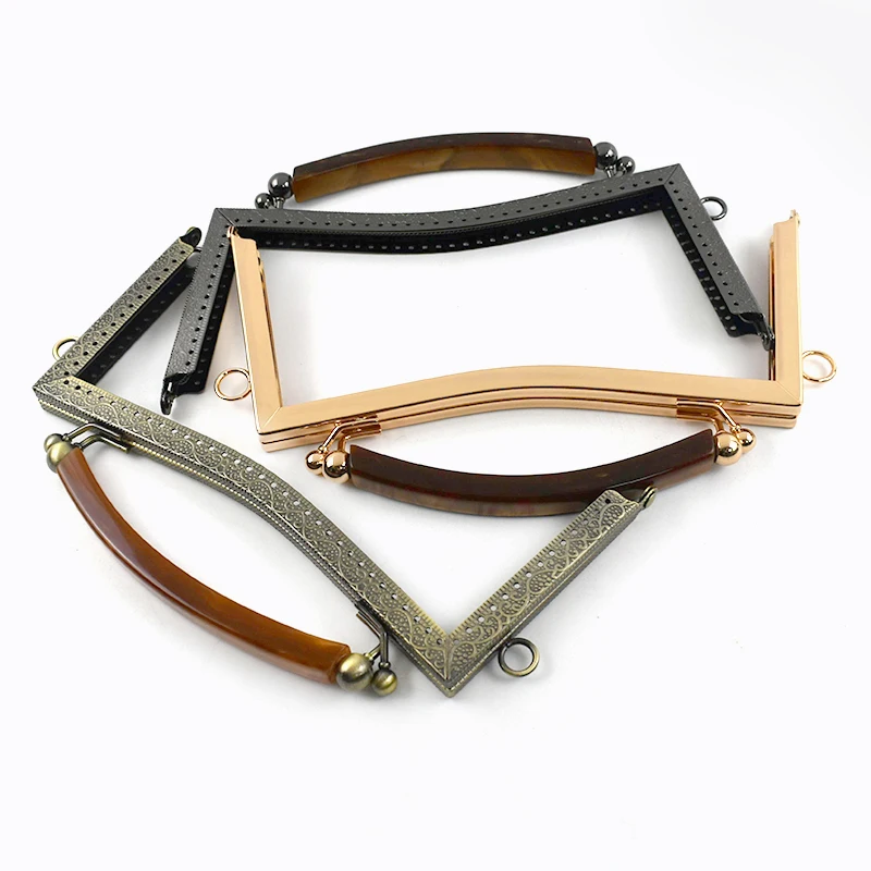 

1Pc Meetee 21cm Embossed Metal Purse Frame Kiss Clasp for Women's Bag Handles Handbag Lock Sewing Brackets DIY Bags Accessories