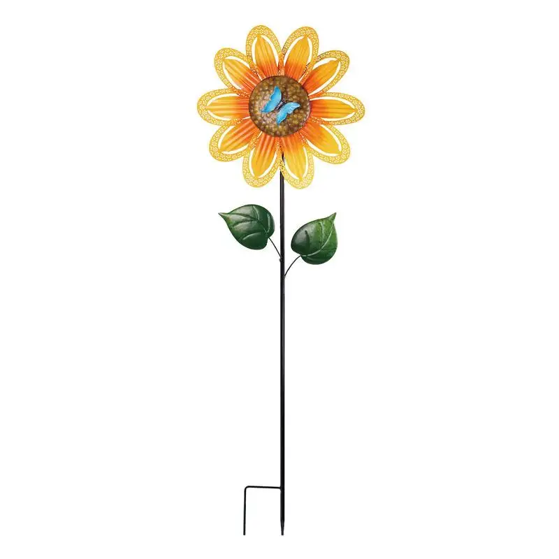 

Wind Spinners For Yard And Garden Metal Lawn Yard Windmill Decorative Pinwheels Sunflower Butterflies Design Wind Sculptures