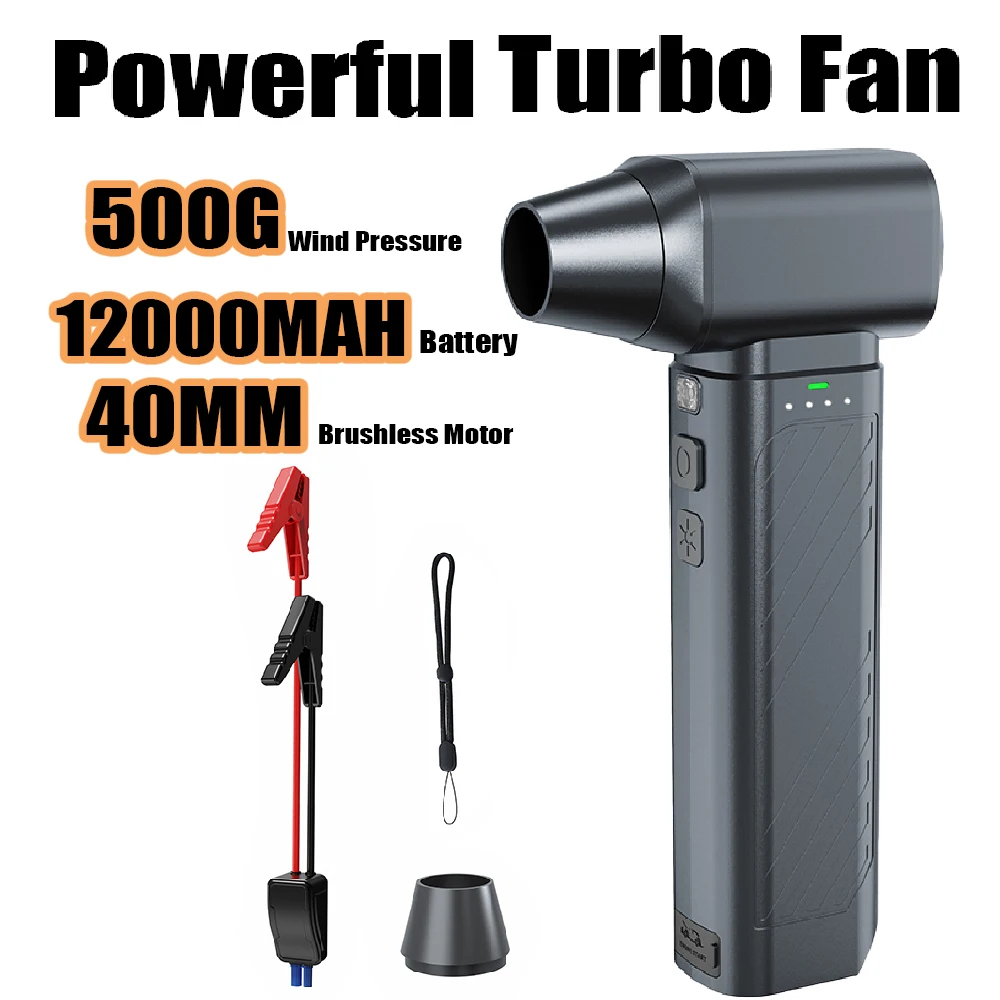 

Violent Blower Turbo Fan Jet 12000mAh Powerful Air Blower 500g Thrust Compressed Air Duster for Car Dryer/PC/Home Cleaning Tool