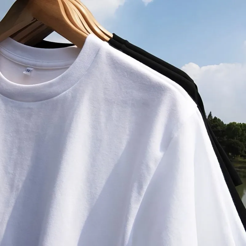 

Футболка Мужская/Женская свободного покроя, Базовая рубашка из чистого хлопка, с рукавом до локтя, белая, оверсайз