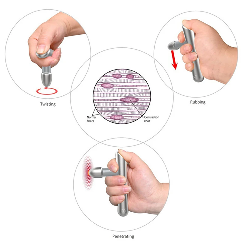 مدلك نقطة الزناد من الفولاذ المقاوم للصدأ ، تدليك الأنسجة العميقة ، ضغط العلاج بالابر الانعكاسي ، أدوات التدليك ، الإفراج عن الليف العضلي ، تخفيف الألم
