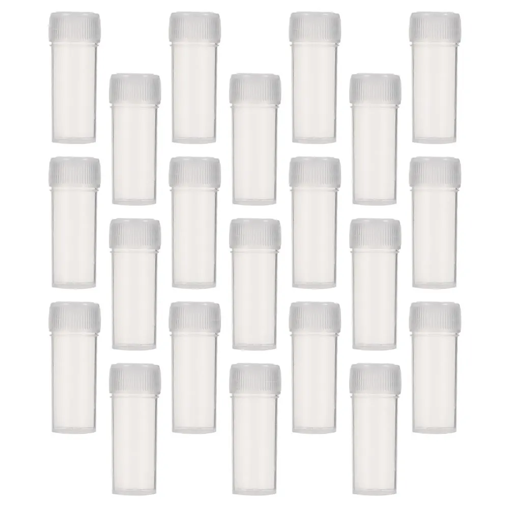120pcs Plastic Sample Bottles 5Ml Clear Small Vials Leak Proof For Pills Powder Granules Storage Dispensing Container
