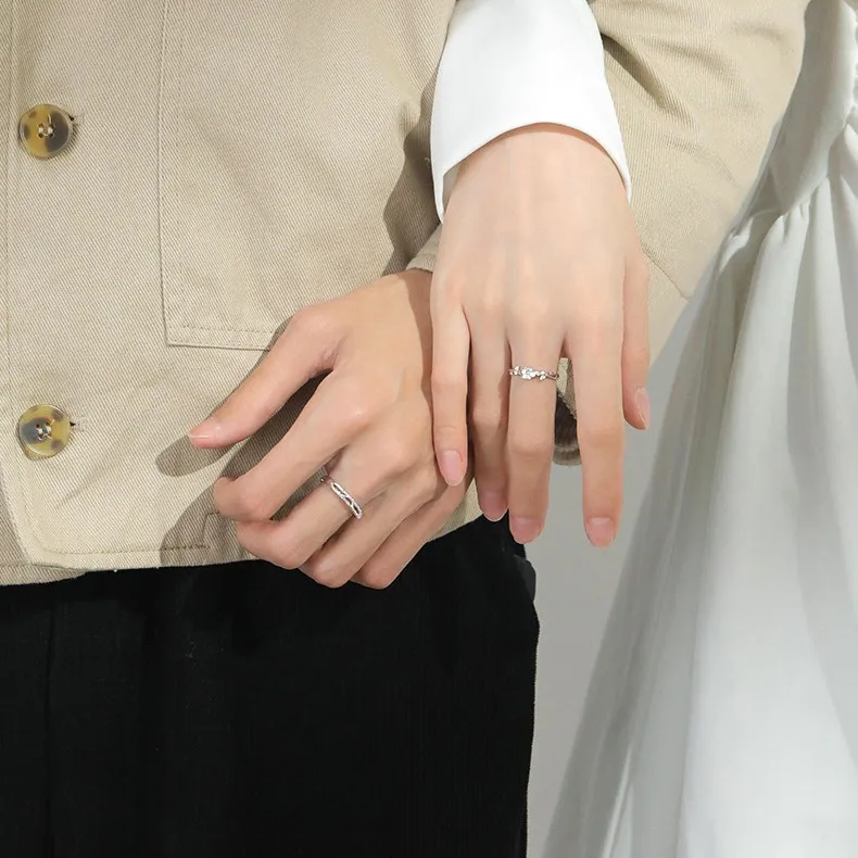 Creative Gardenia Couple Ring Adjustable Valentine's Day Gift for Men and Women