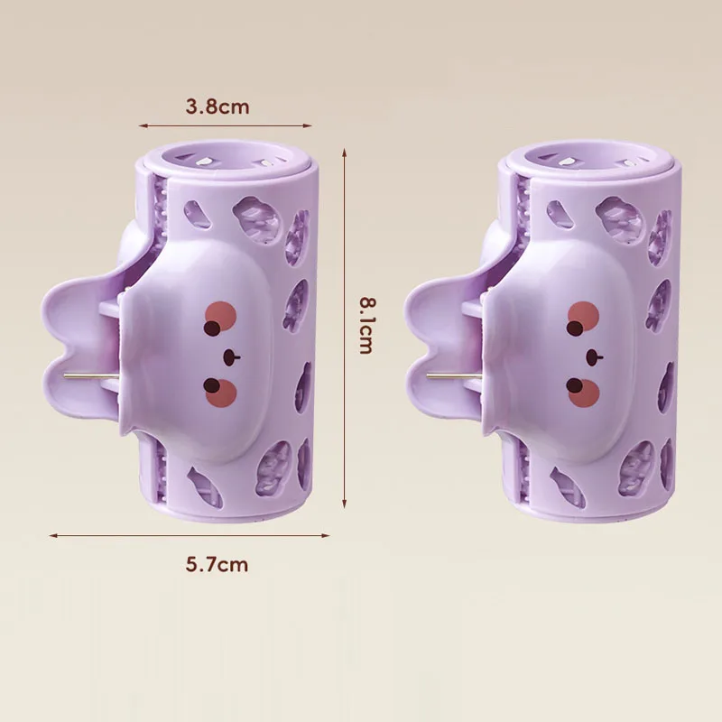 Double Layer Hollow Hair Rollers 2pcs Manual Cartoon Bunny Design Ventilated Hair Curler Fluffy Bangs Hair Root Lifting Tool