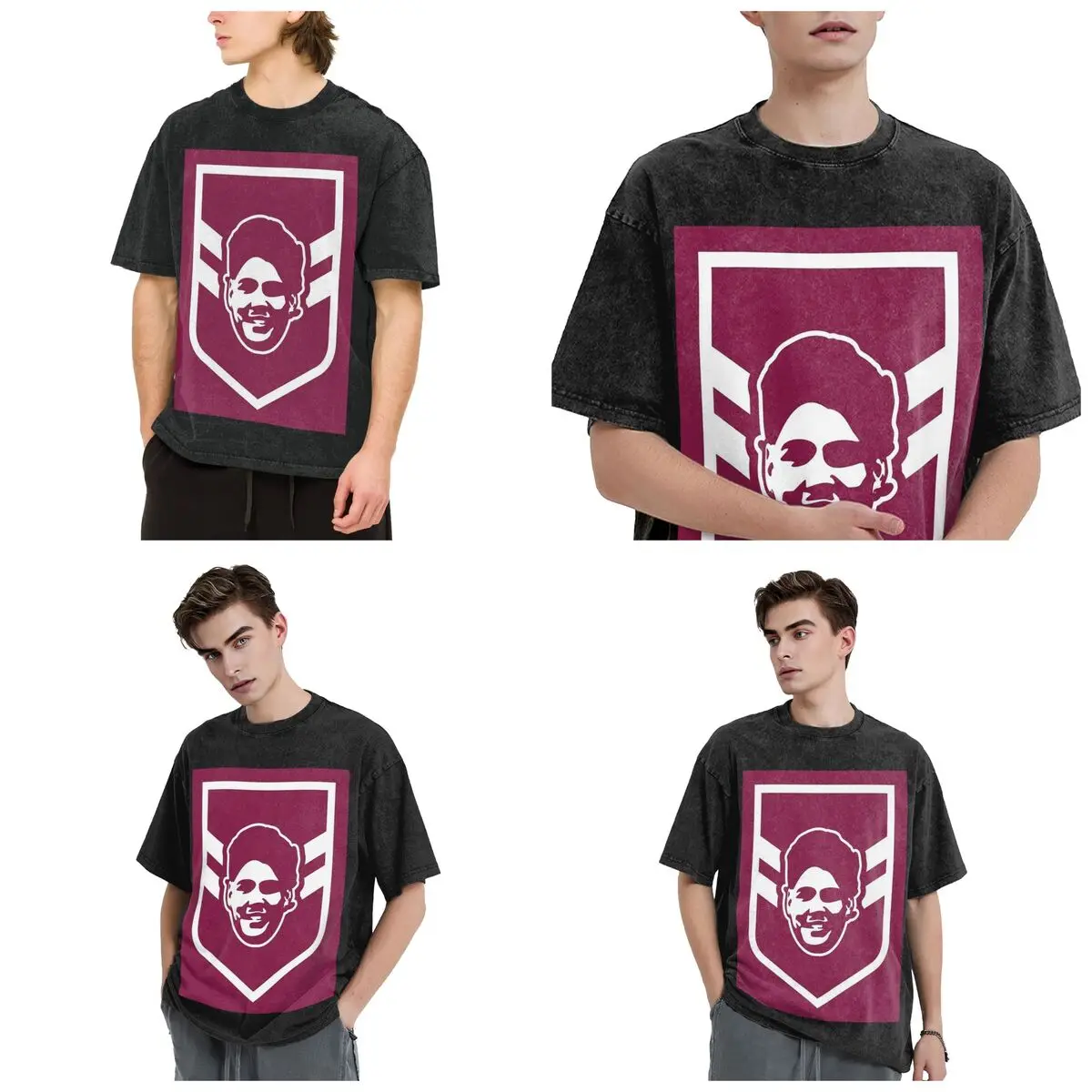 Reece Walsh Queensland Maroons Hip Hop Short Sleeve T-Shirts Washed Tops Tees Streetwear T Shirt Harajuku for Men Women