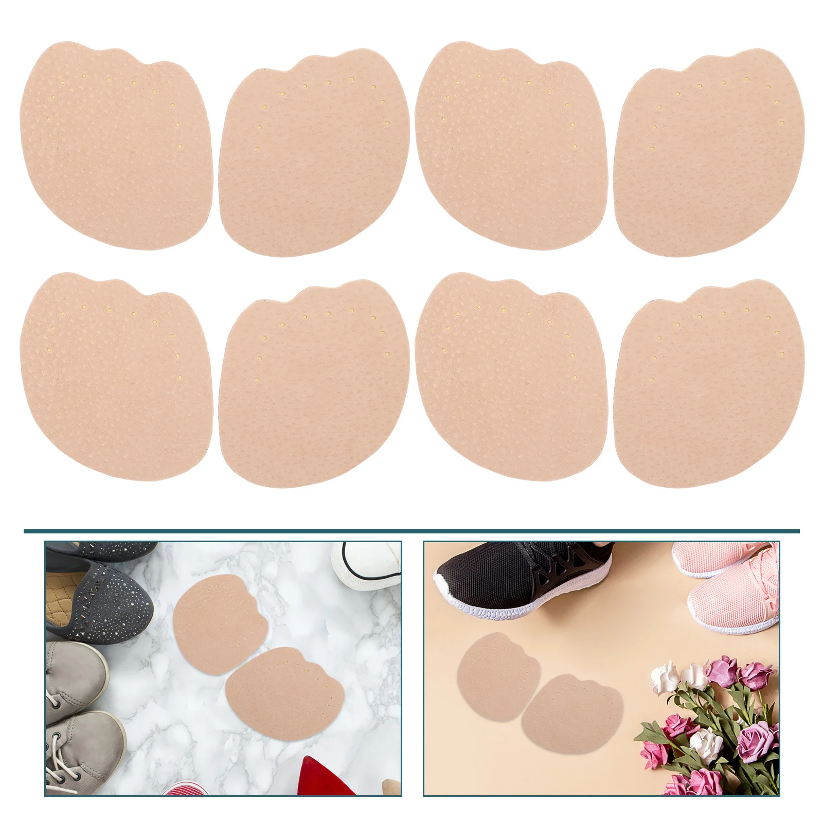 

4Pairs Non-Slip Heel Pads for Shoes Strong Adhesive Ball of Foot Comfort Forefoot Pads Cushion Inserts for Women Sandals