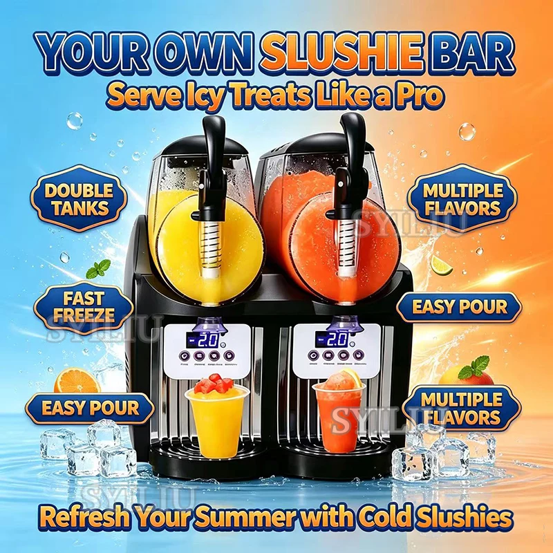 One Tank Commercial Slush Machines Electric Snow Melting Machine Sand Ice Slushy Making