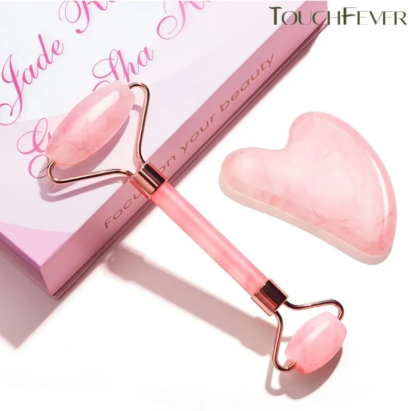

Pink Gua Sha and Face Roller Set Face Roller Gua Sha Massage Tool for Face Neck Eye Body Skin CareFacial Roller for Women