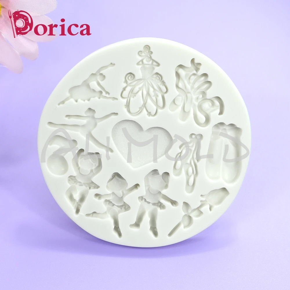 Ballet Girl Design Fondant Silicone Mold Fudge Chocolate Mould DIY Resin Clay Model Cake Decorating Tool Kitchen Pastry Bakeware