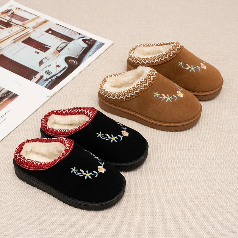2027 New Girl Boy Toddler Slippers Baby Boot Winter Children Snow Boots Ultra Mini Kids Warm Mustard Seed Mules Shoe