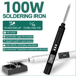 PTS200 Smart Soldering Iron 100W Max PD2.0/3.0 ESP32 Open Source for TS100 TS101/Pine64 Pinecil V2 V3 Electric Soldering Iron