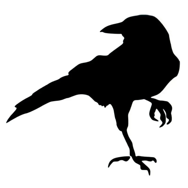 Decorative Waterproof 16x14.8cm Cartoon Raven Black Silver Vinyl Car Shape Sticker For Cars