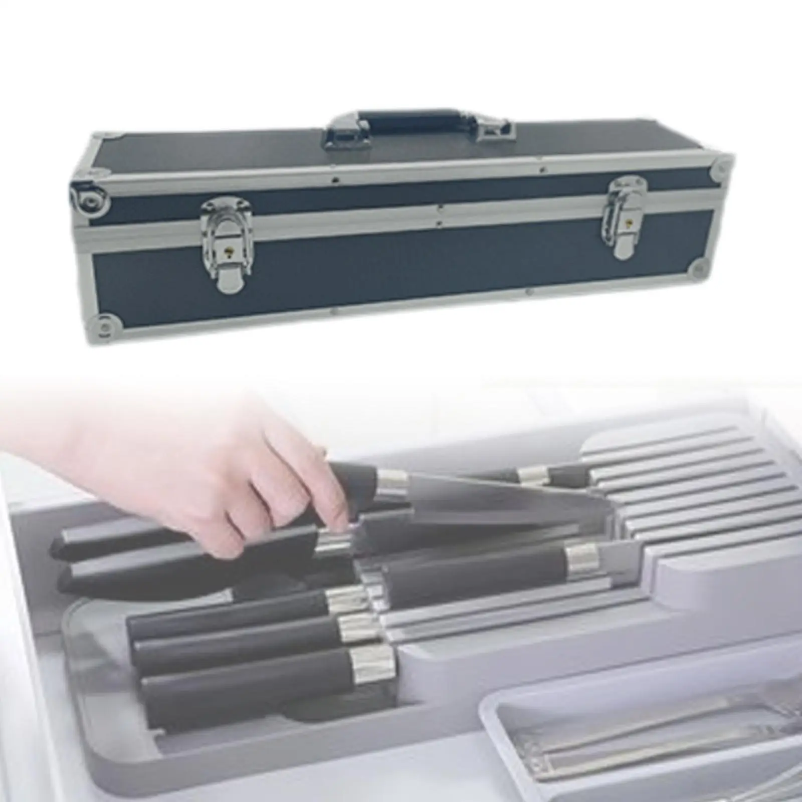 

Knife Organizer Carrying Case Box Versatile for Kitchen Utensils 50x12x12cm