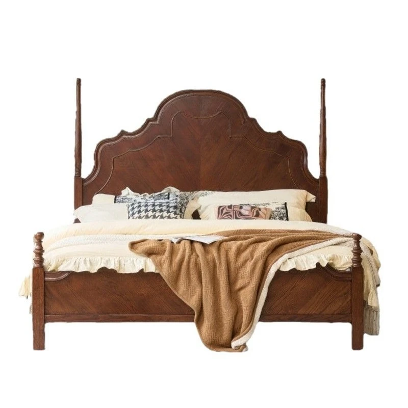 

Medieval cherry wood solid wood bed 1.5 meters large bed 1.8 meters air pressure storage high box bed