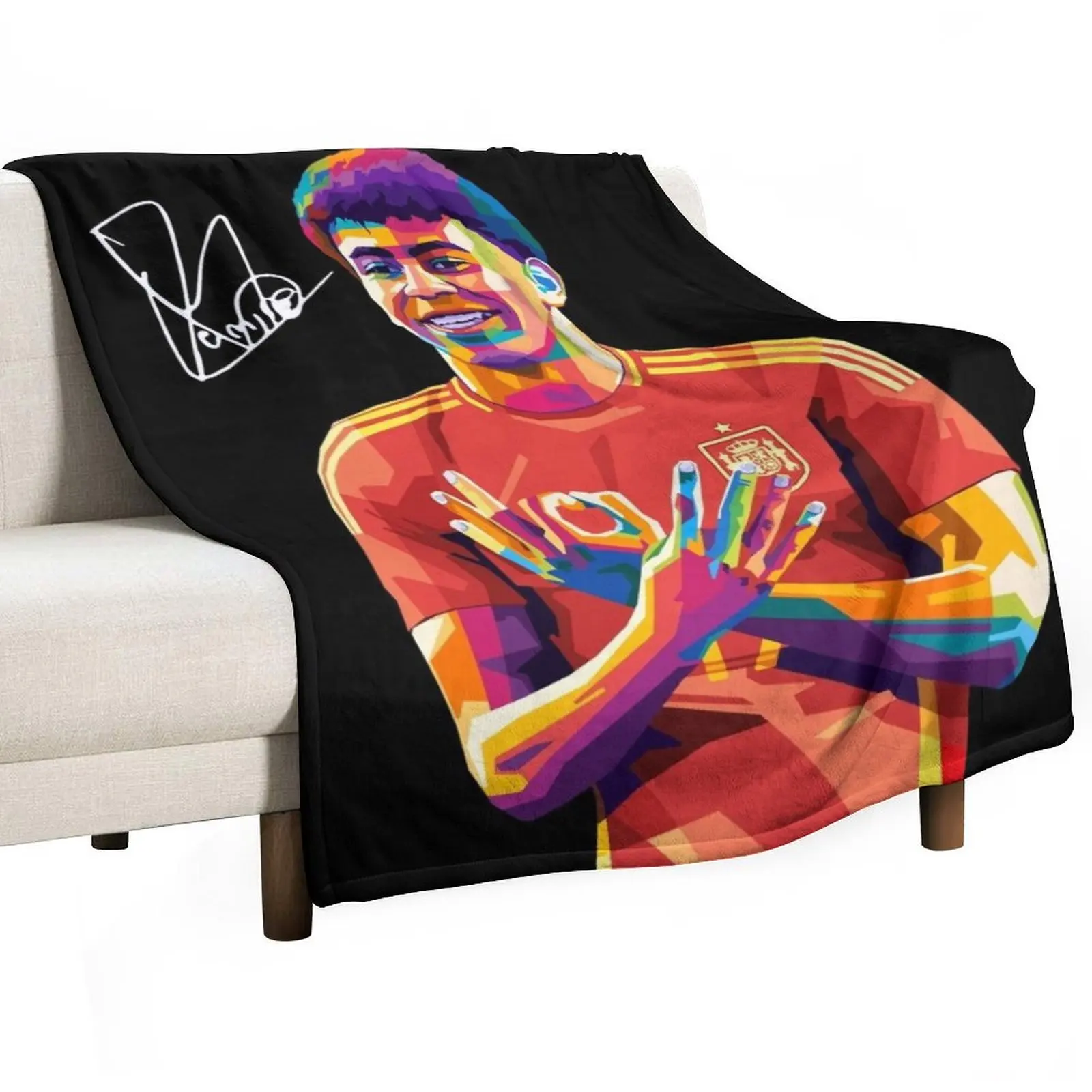 Lamine Yamal Wpap Pop Art Throw Blanket Plush Soft Beds Decoratives Multi-Purpose Winter beds Bed linens Blankets