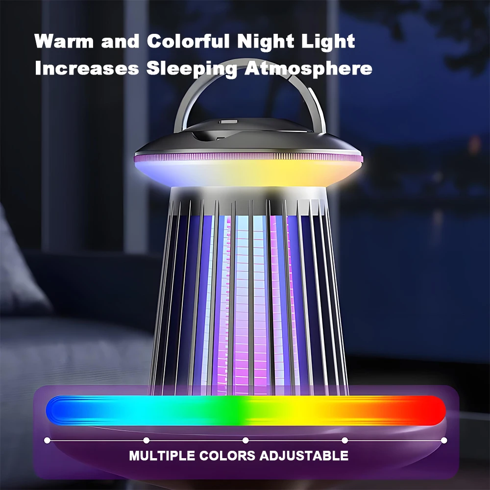 

Электрическая лампа от комаров, УФ-свет, ловушка для насекомых типа C/перезаряжаемая летняя мухобойка, лампа для уничтожения насекомых ﻿ Кемпинг