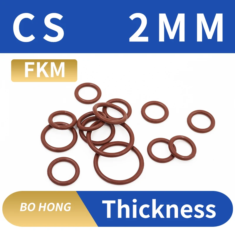 Thickness CS2mm Brown FKM Fluorine Rubber O-rings Seals Gasket Washer temperature resistant wear-resistant oring