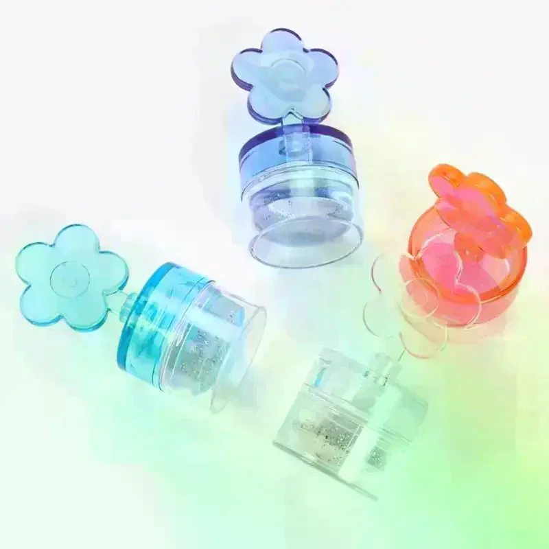 1 set bloemvorm nagel stamper doorzichtige siliconen kop manicure schraper overdracht sjablonen afdrukken kits nail art stempelplaten