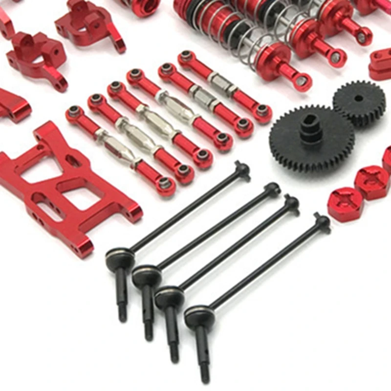 Wltoys에 가장 적합 144001 144002 144010 124017 124019   스윙 암 충격 흡수 장치 업그레이드 수정 키트 RC 자동차 액세서리