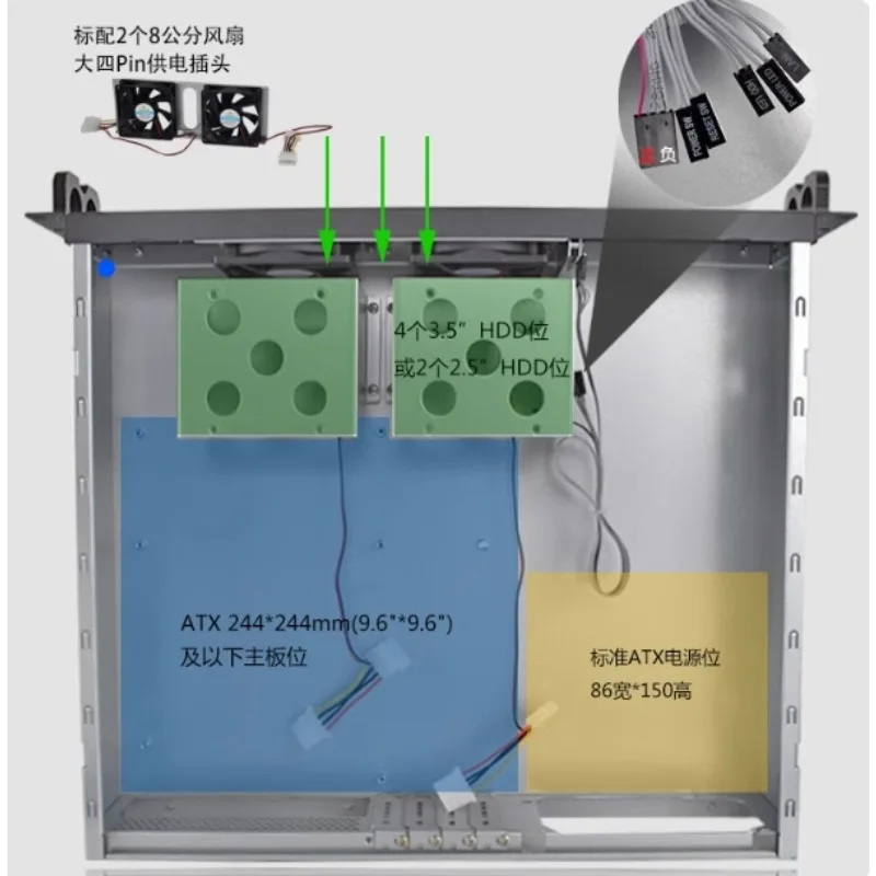 

380Mm Deep 2U Rack Case, Dedicated for Security Monitoring and Storage, Industrial Grade MATX Hard Disk Case, Compact Design